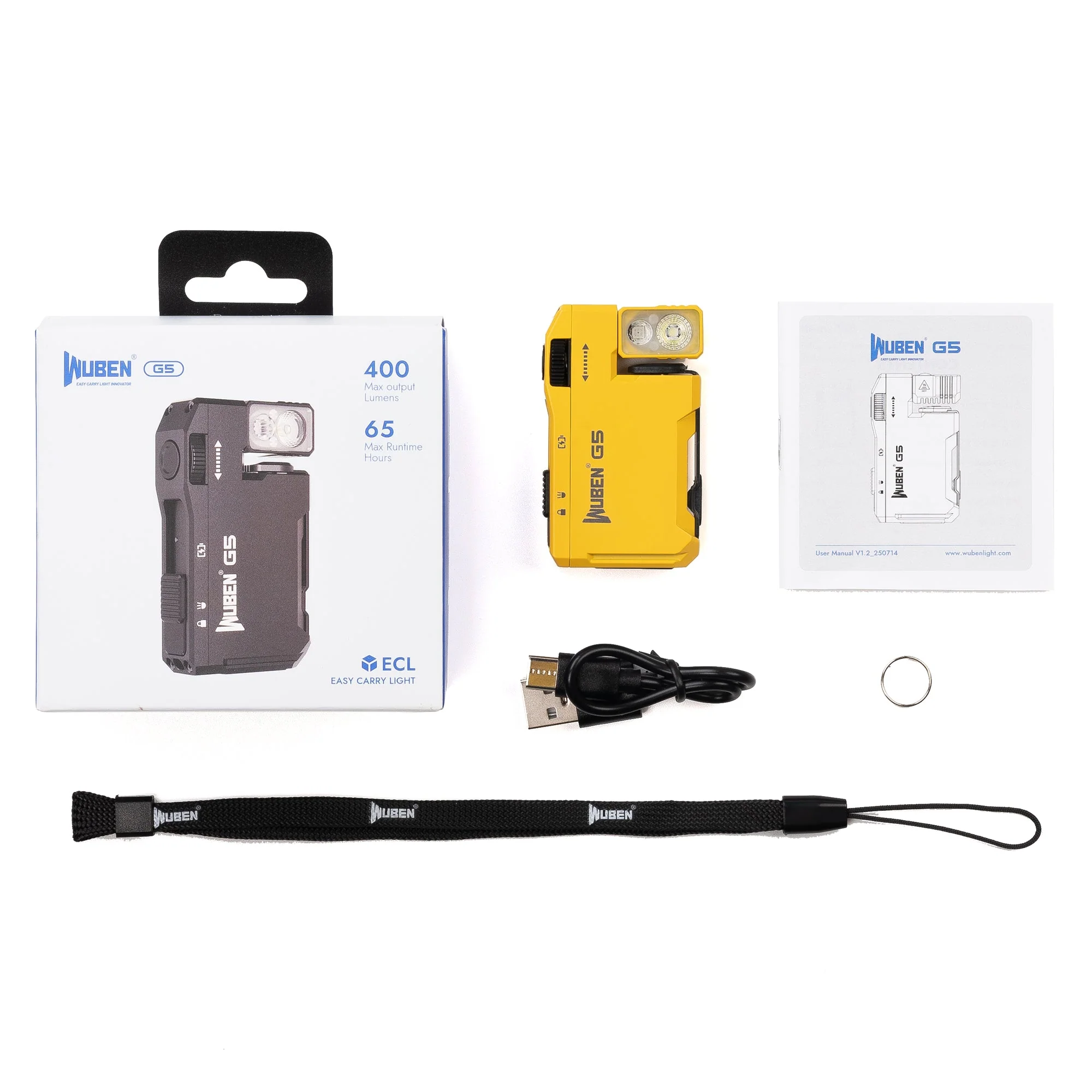 WUBEN G5 400 Lumens EDC Keychain Compact Rechargeable Flashlight - Image 82