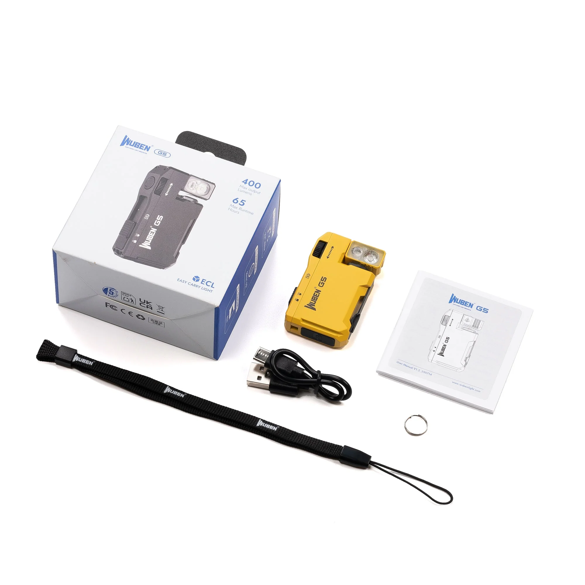 WUBEN G5 400 Lumens EDC Keychain Compact Rechargeable Flashlight - Image 83