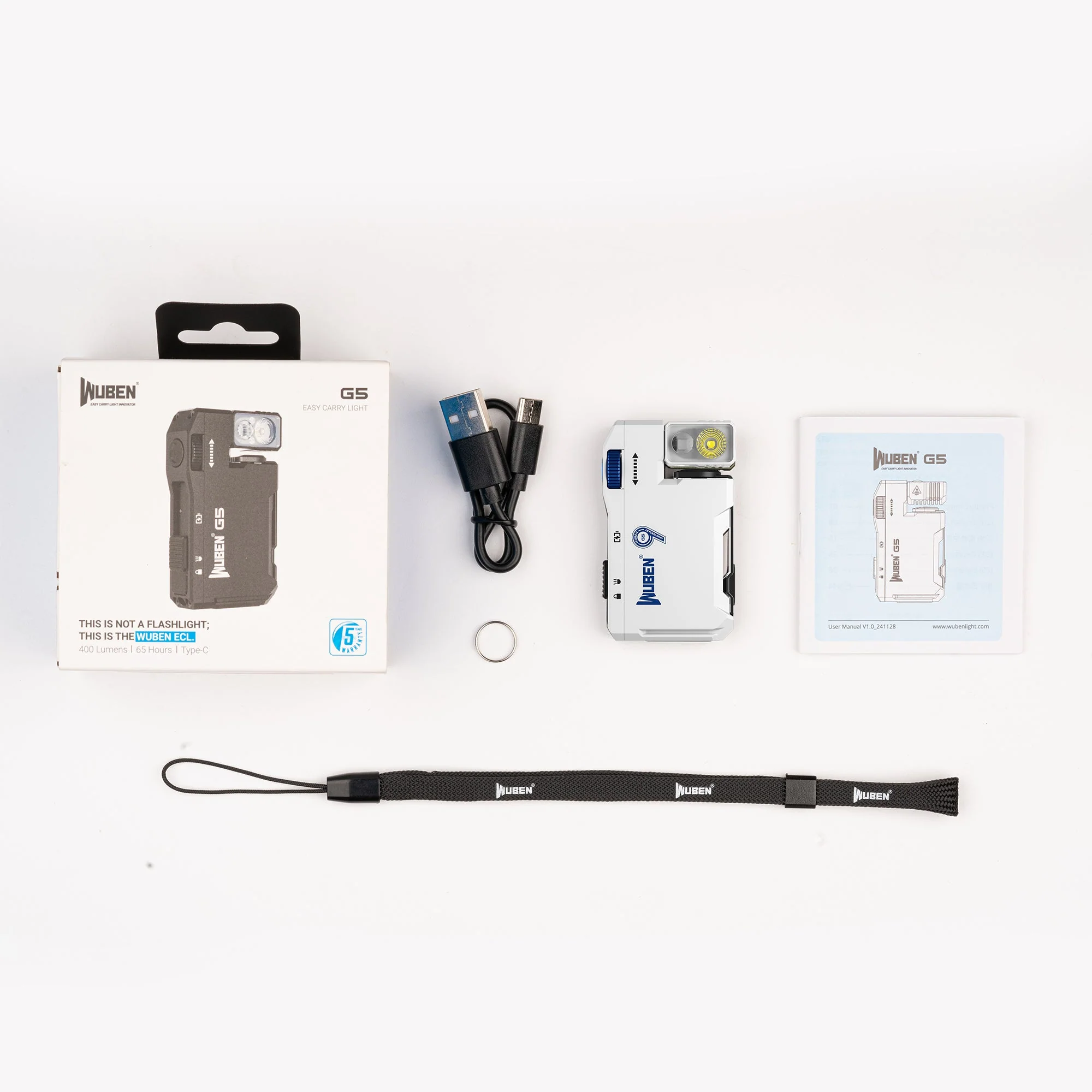 WUBEN G5 400 Lumens EDC Keychain Compact Rechargeable Flashlight - Image 59